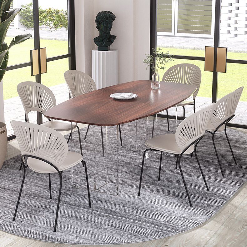 Contemporary Dining Set 1/2/4/5/6/7 Pcs Rectangle Dining Table with Windsor Chairs