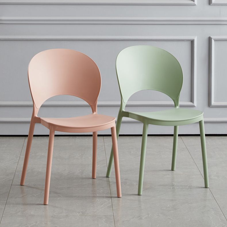 Home Nordic Stackable Side Chair Open Back Plastic Kitchen Dining Room Chair