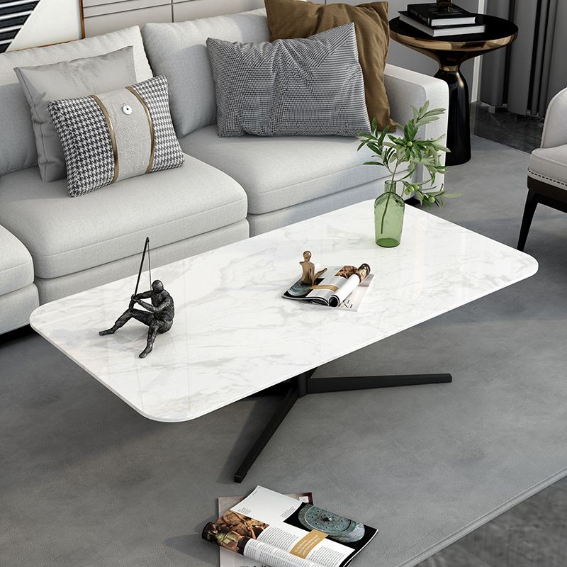 Abstract Coffee Table Rectangle Slate/Marble Top Coffee Cocktail Table