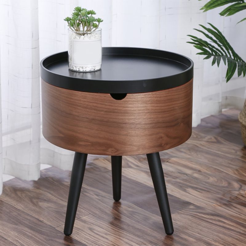 3 Legs End Table Set Contemporary Style Tray Top Side Table with Storage