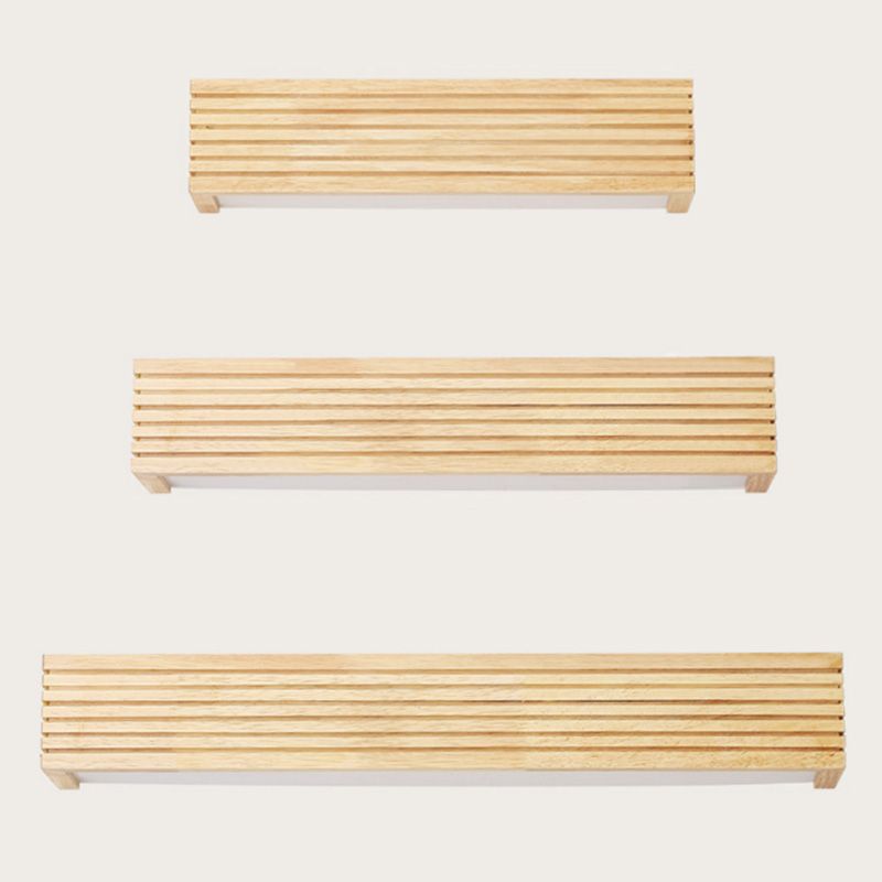 Laminiertes Holz Rechteck Wandleuchte minimalistisch Beige LED LED LED