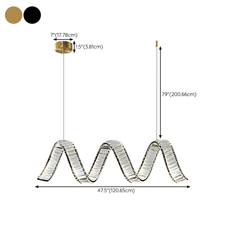 Modern Single Black/Golden Kitchen Island Lighting LED Ceiling Light