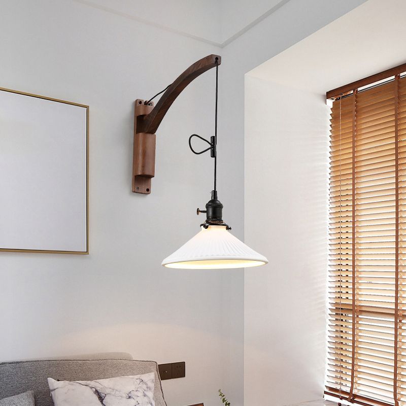 Wood Wall Sconce Light Modern Creative Wall Light for Bedroom