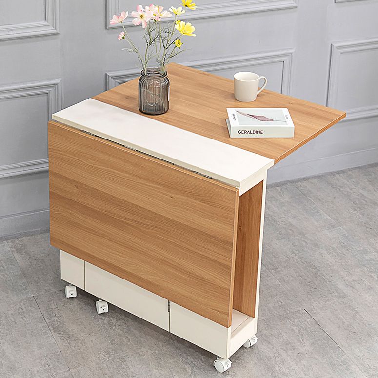 47'' Foldable Artificial Wood Table Modern Rectangle Table (only table)