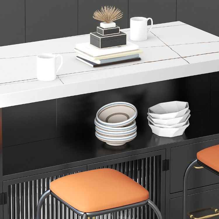 Modern Simple Dining Island Table Marble Prep Table with Drawer