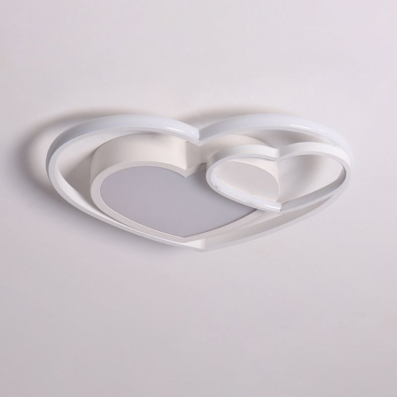 Lámpara empotrada de acrílico con corazón amoroso, LED nórdico blanco/rosa, cerca de la luz de techo para dormitorio