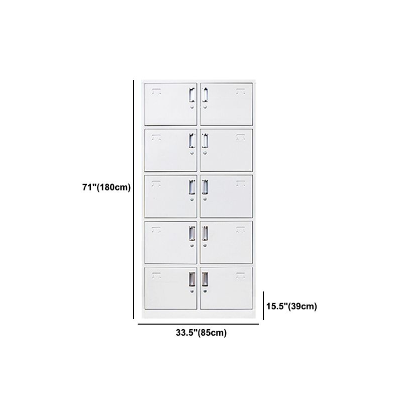Metal Contemporary Cabinet for Home Grey Hinged Door Storage Cabinet