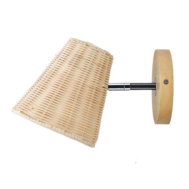 Modern Simple Rattan Vanity Light Cylinder Shape Rotatable Vanity Lamp for Shower Room