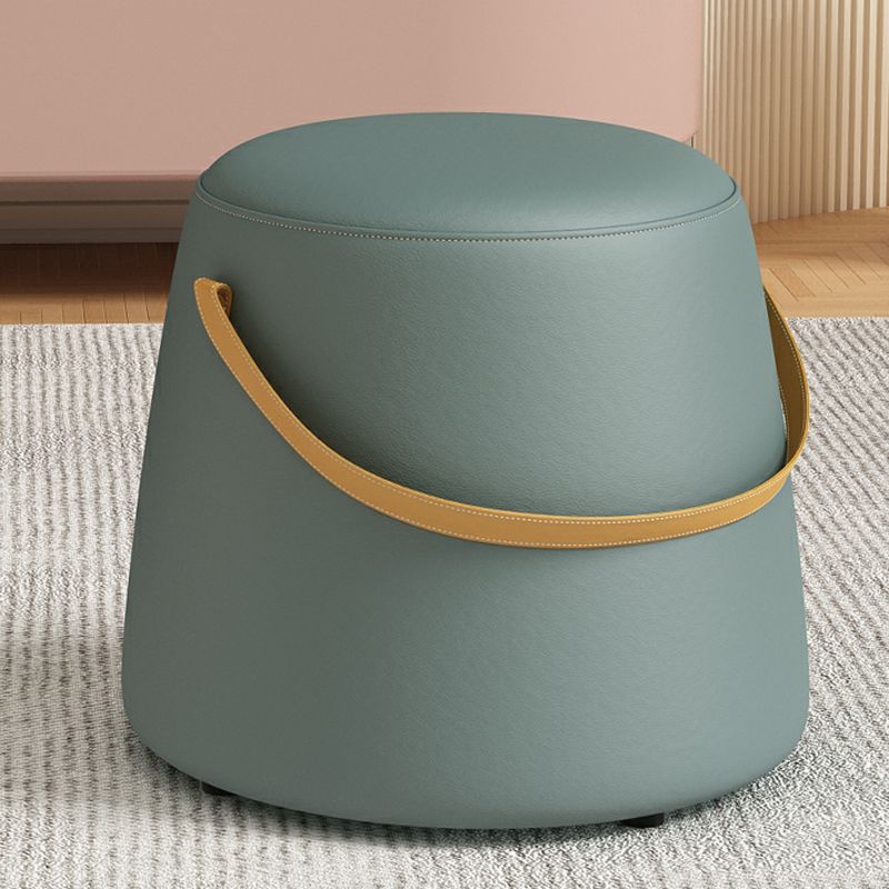 Contemporary Round Couch Ottoman Plain Cotton Water Resistant Target Pouf