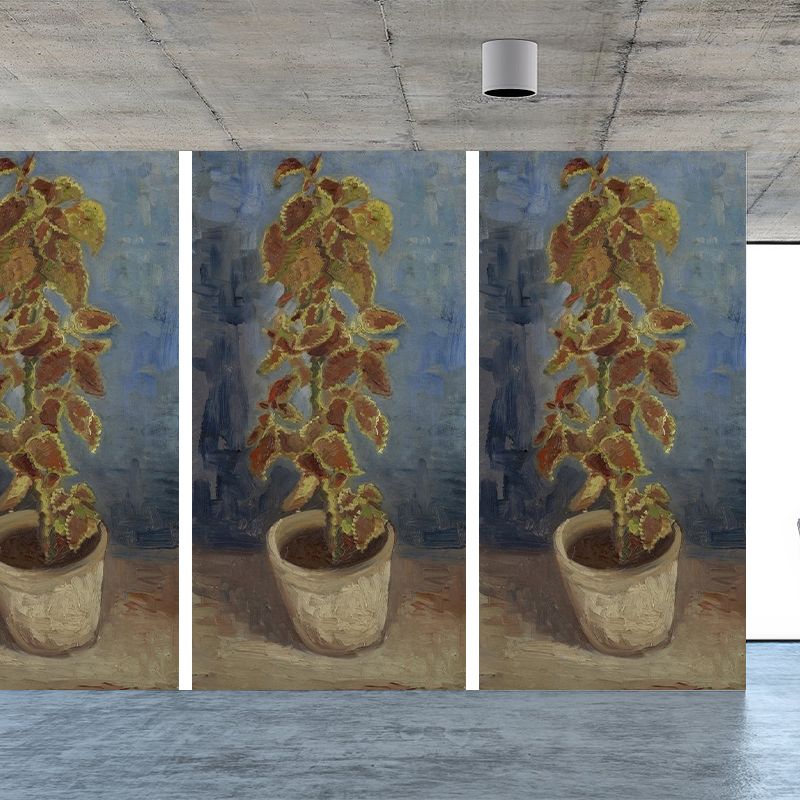 Pot Plant Wall Mural Modern Decorative Dining Room Wall Covering, Custom Printed