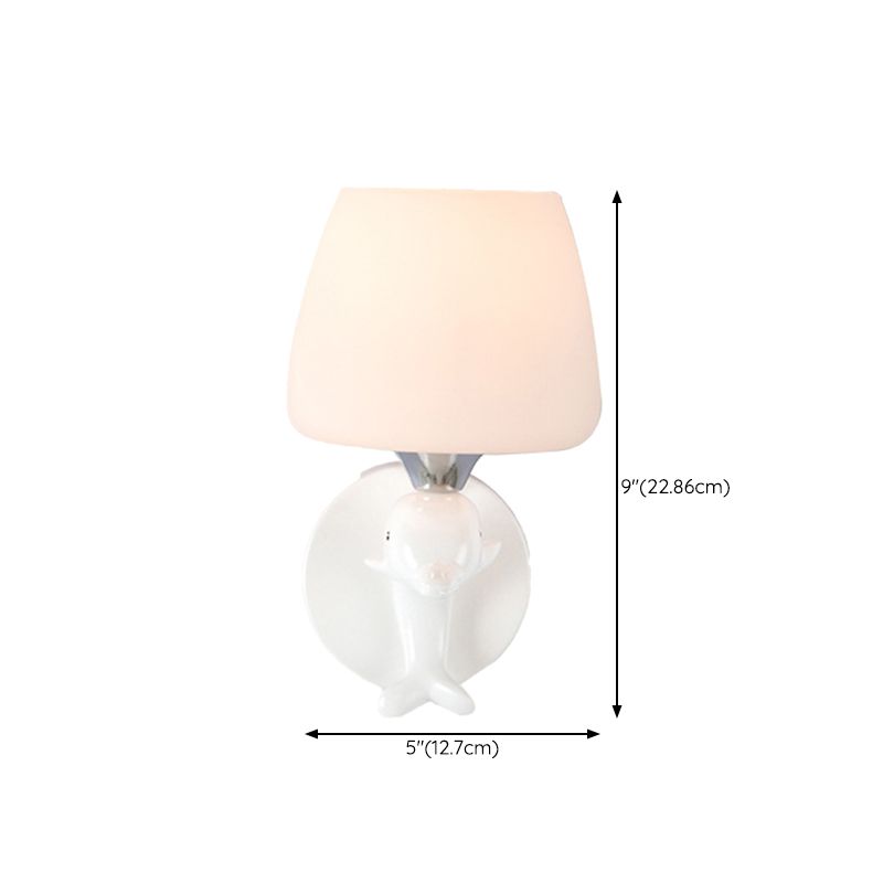 Modern Vanity Lighting Dolphin Wall Light Fixture in White for Bathroom