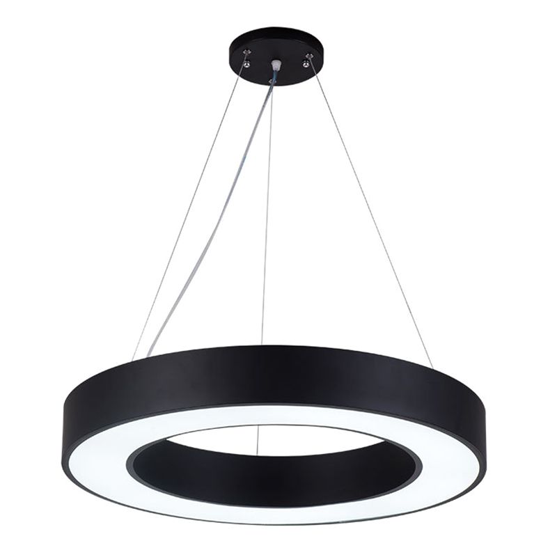 Scatto rotondo a sospensione a sospensione Luce Light Metal LED Modern Down Lighting Ciondolo in nero