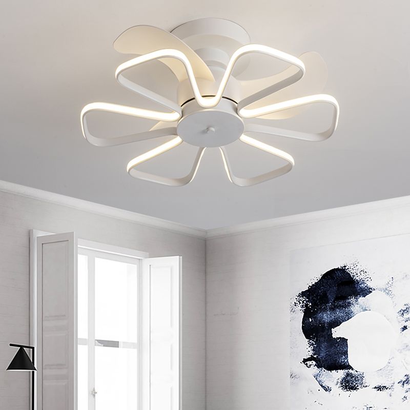 Geometric Shape Metal Ceiling Fans Modern Multi-Lights Ceiling Fan Lamp Fixture