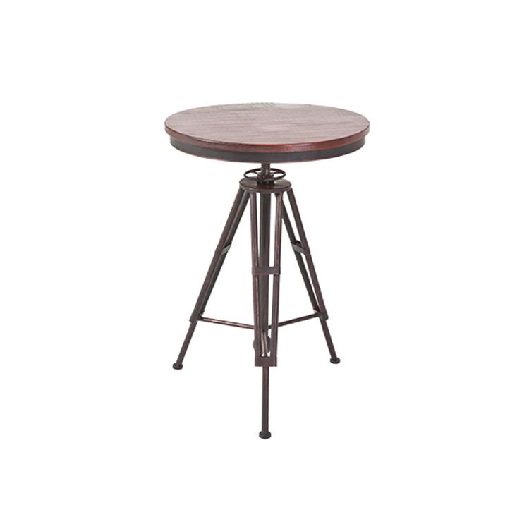 Industrial 1/2/3 Pieces Solid Wood Bar Table Set Adjustable Counter Set for Home Use