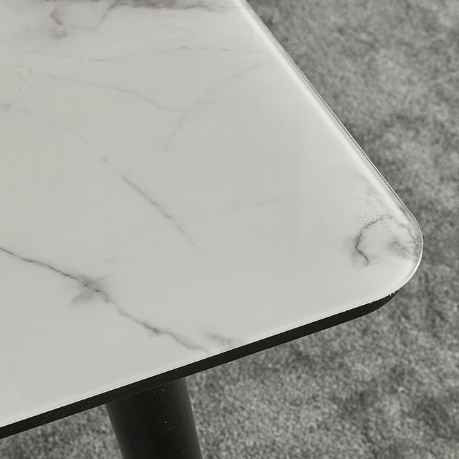 Scandinavian Rubber Wood Shelf Dining Table Rectangle Formal Dinette Set for Kitchen