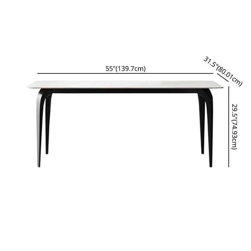 Set da pranzo contemporaneo con tavolo da pranzo in pietra sinterizzato e sedie imbottite