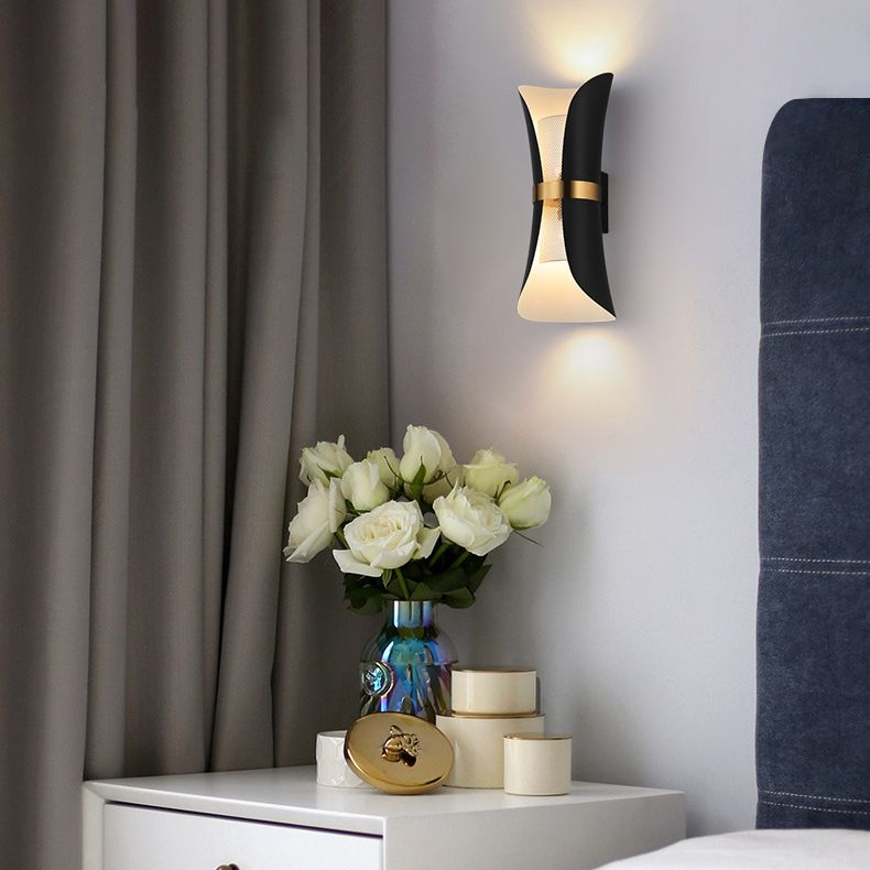 Lámpara de luz de pared contemporánea de metal lámpara de apliques de 2 luces para dormitorio