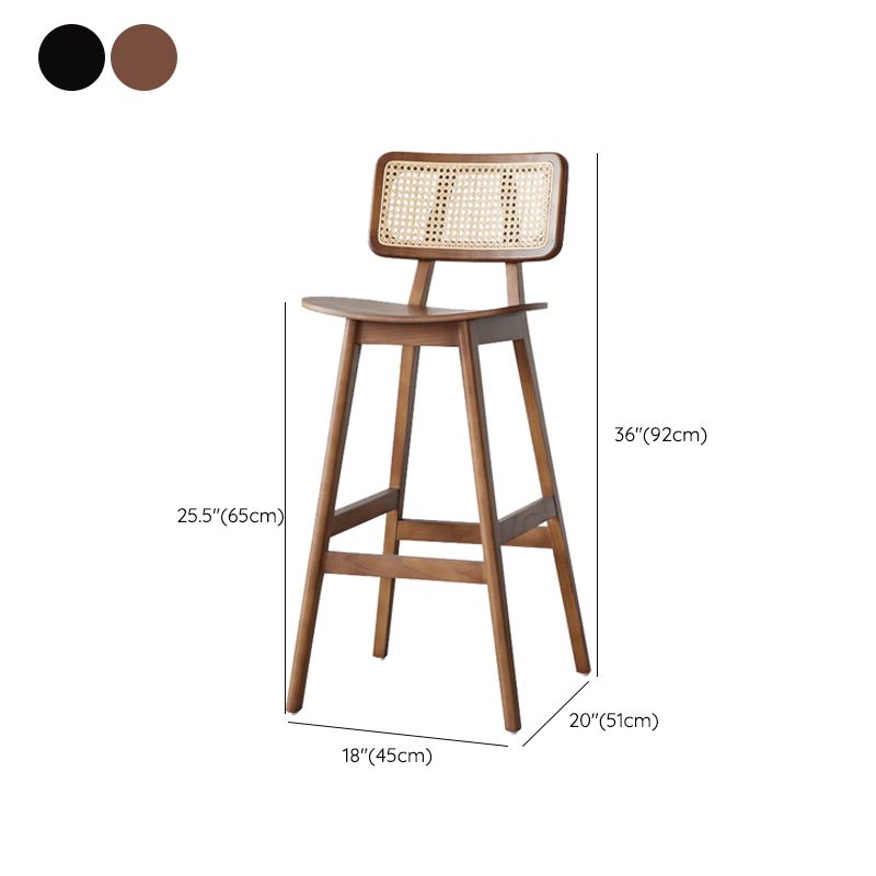 Solid Wood Bar Stool Modern Backrest Counter Stool for Bristol