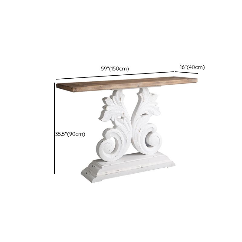 Rectangle Shape French Country Console Table White Wood Sofa Table