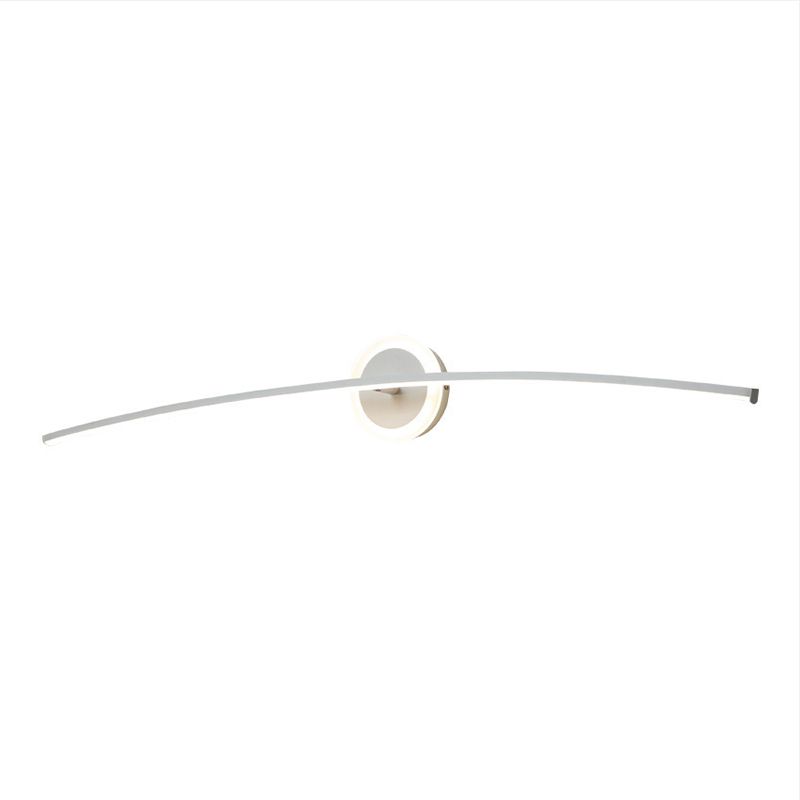 Modern Line Shape Wall Mounted Light 2 Lights Flush Mount Wall Sconce in White Finish