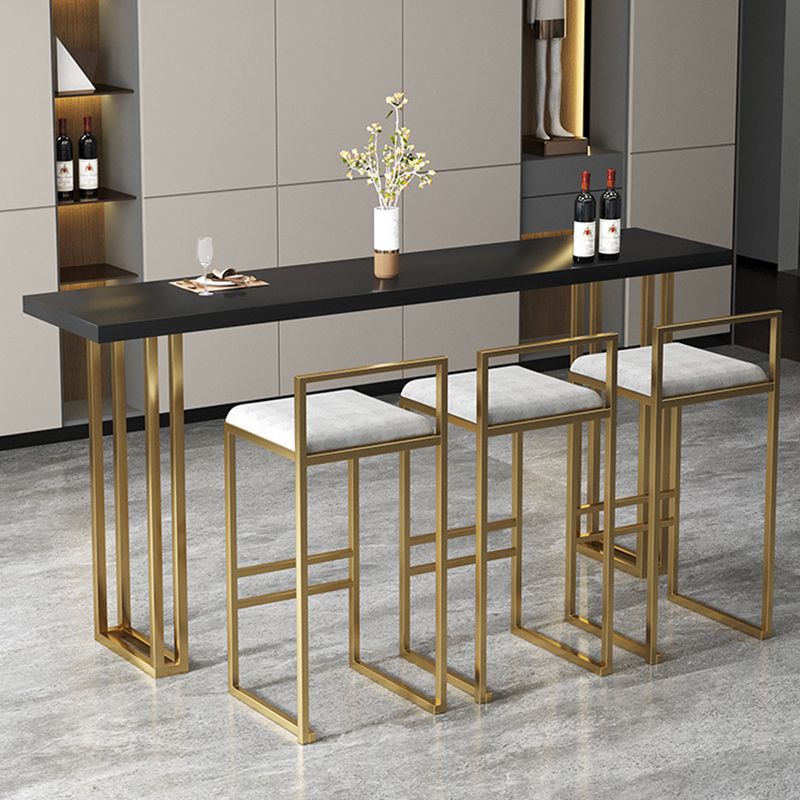 Glam Bar-height Table Solid Wood Top Pub Table for Living Room