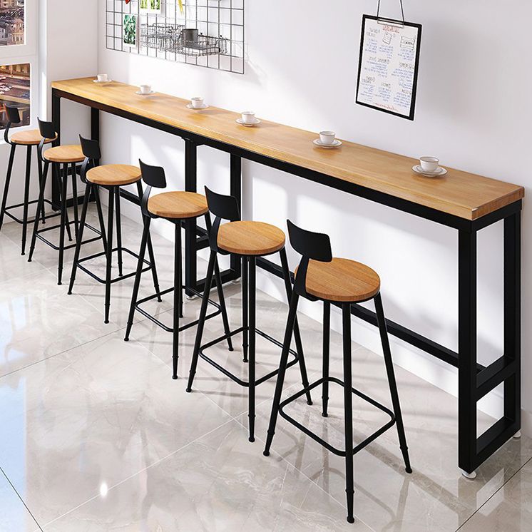 Industrial Style Iron Bar Stool Armless Bar Stool with Black Legs
