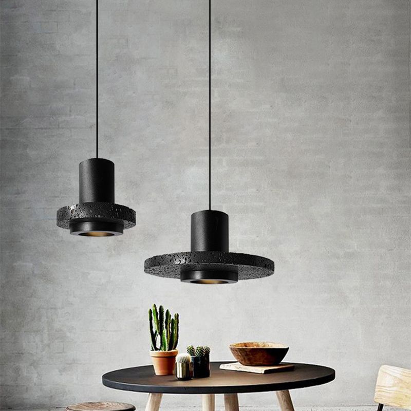 Stein schattierte hängende hängende hängende minimalistische Pendelleuchten in Schwarz