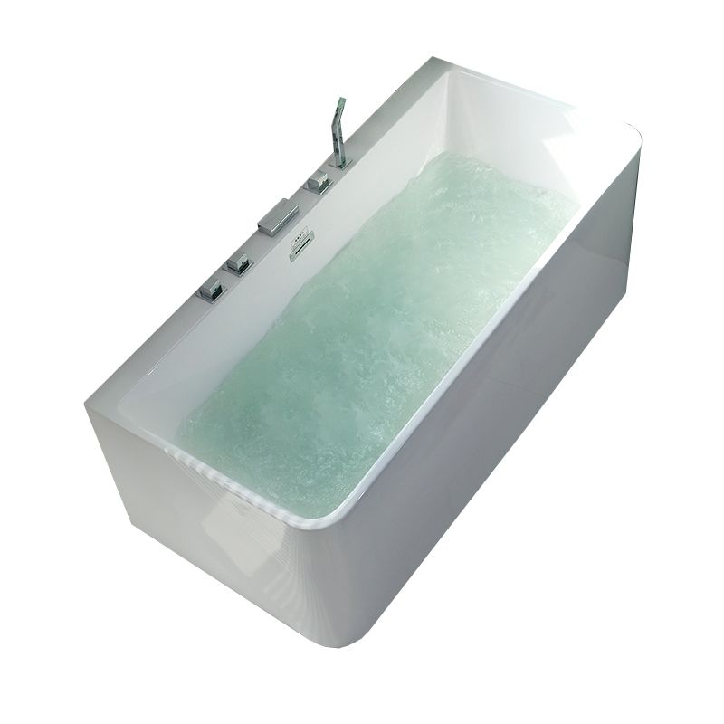 Back to Wall Rectangular Bath Antique Finish Soaking Modern Bathtub