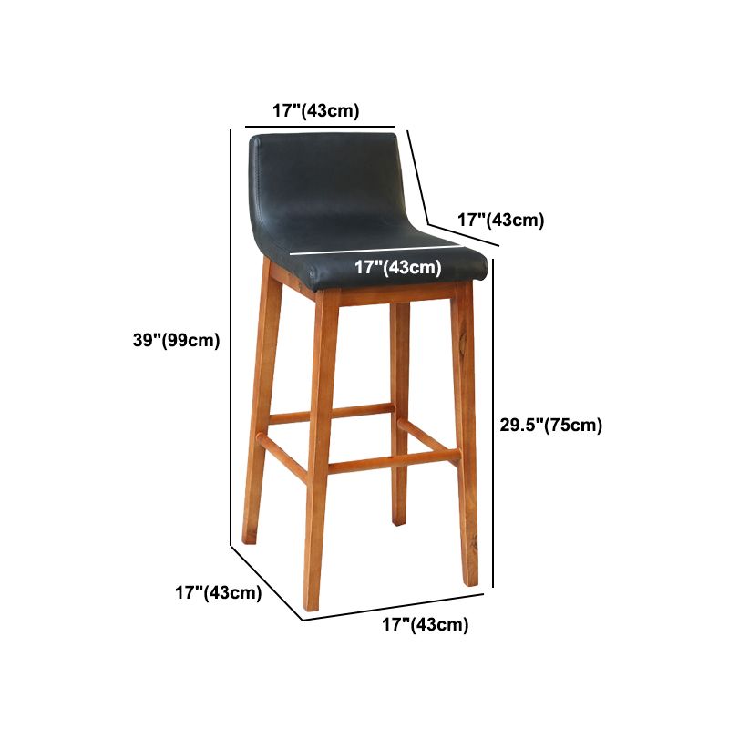 Modern Wood Stool Backrest Counter Stool Fabric Upholstered Furniture for Restaurant