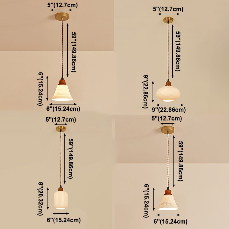 Modern Hanging Light Fixture Restaurant Suspension Lamp with Ceramic Shade