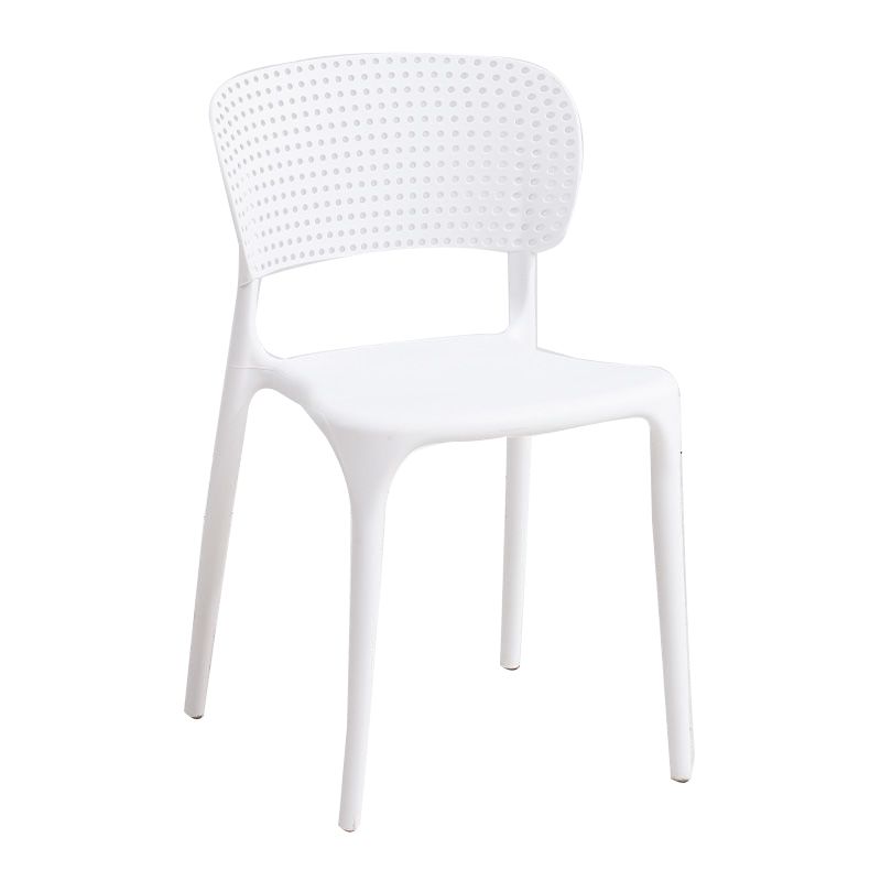 Open Back Dining Side Chair Stacking Plastic Dining Armless Chair