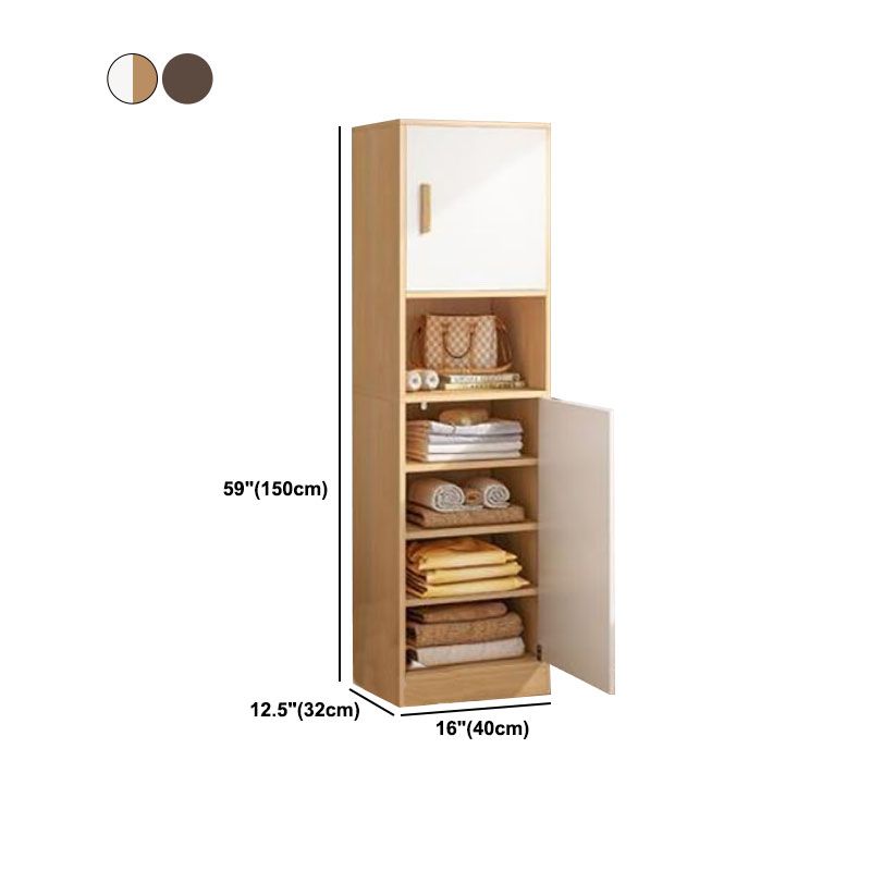 Non-Hanging Armoire Cabinet Engineered Wood Wardrobe Armoire