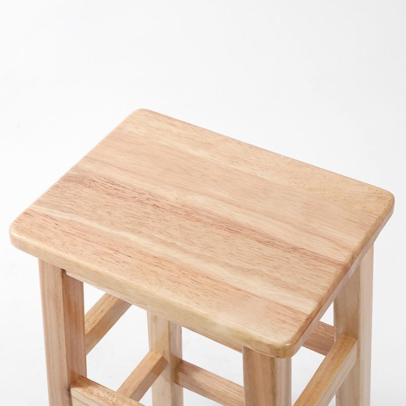 Modern Style Leather Bar Stool Rubberwood Counter Stool for Home