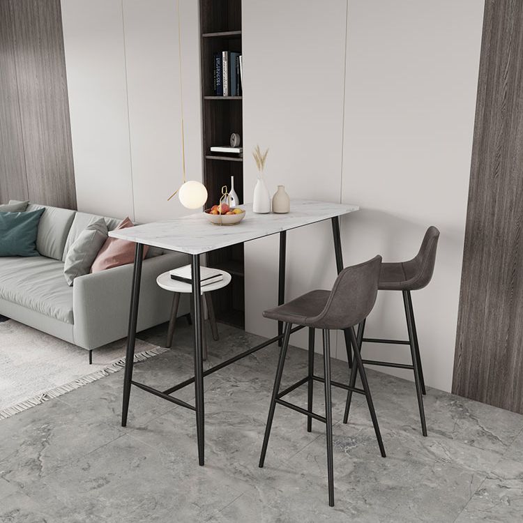 Contemporary Bar Counter Table Rectangle Sintered Stone Table for Kitchen