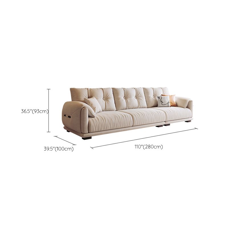 Scandinavian Sofa White Pillows Faux Leather Living Room Pillow Top Arm