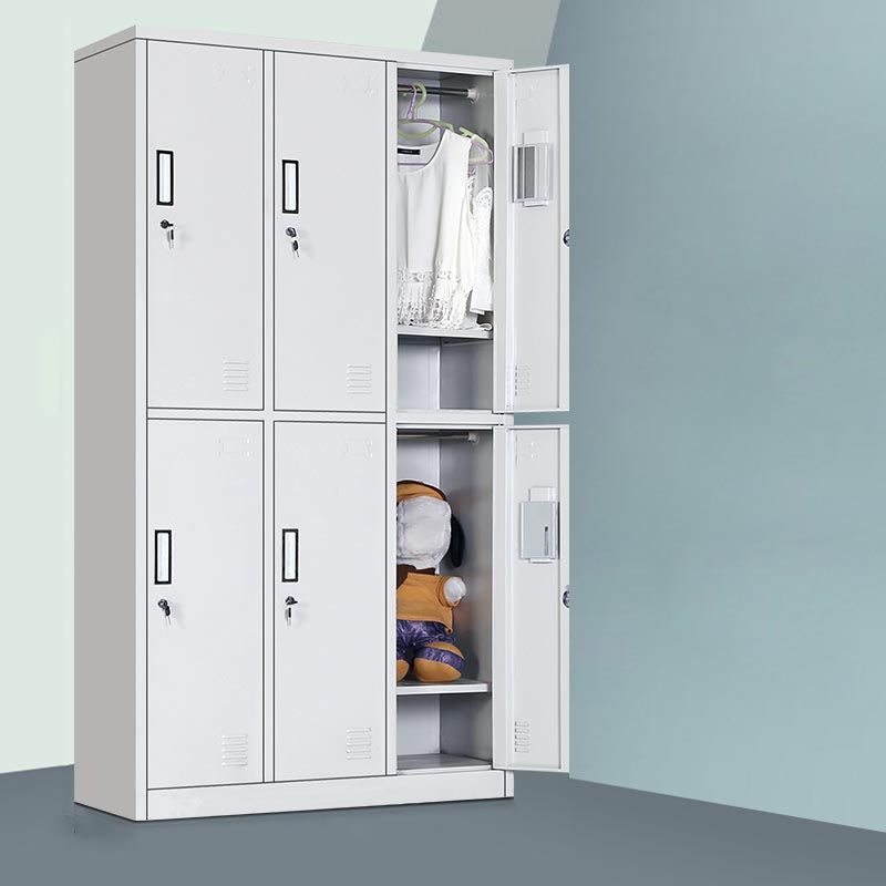 White Steel Wardrobe Cabinet Contemporary Hinged Wardrobe Armoire