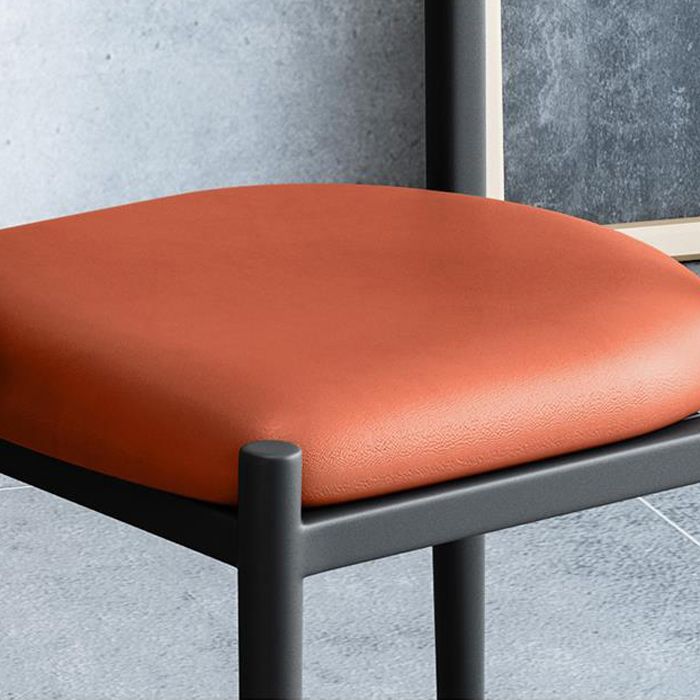 Ladder Back Armless Dining Chairs Upholstered Side Chairs with Metal Legs