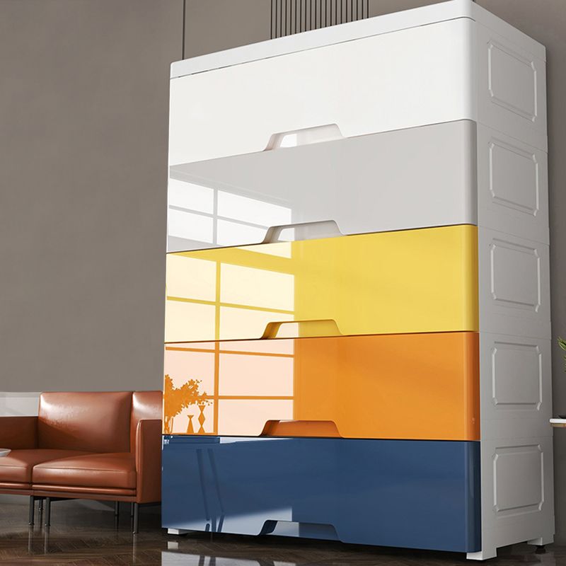 Plastic Storage Cabinet With Drawer Modern Wardrobe Cabinet for Home