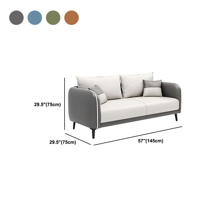 29.52" W Tuxedo Arm Sofa Faux Leather Contemporary Standard Sofa