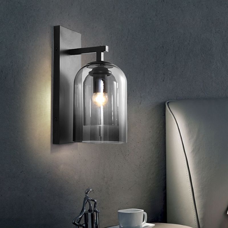 Glass Geometric Shape Sconce Light Modern-Style 1-Light Wall Light Fixtures
