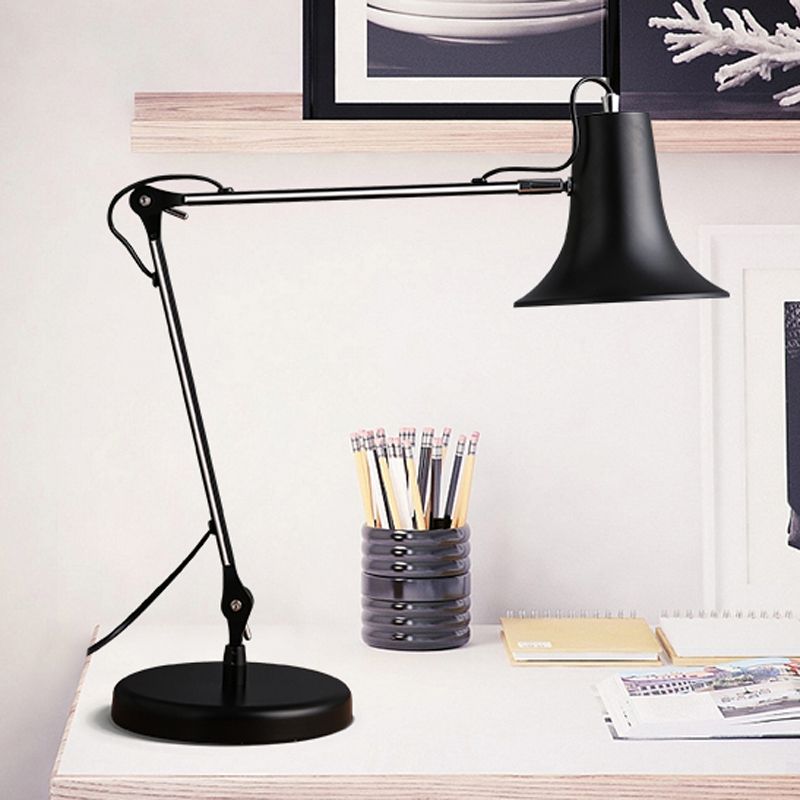 Lampe de bureau en forme de cloche Contemporain Elemy Metal 1 Éclairage de bureau réglable d'étude légère en noir