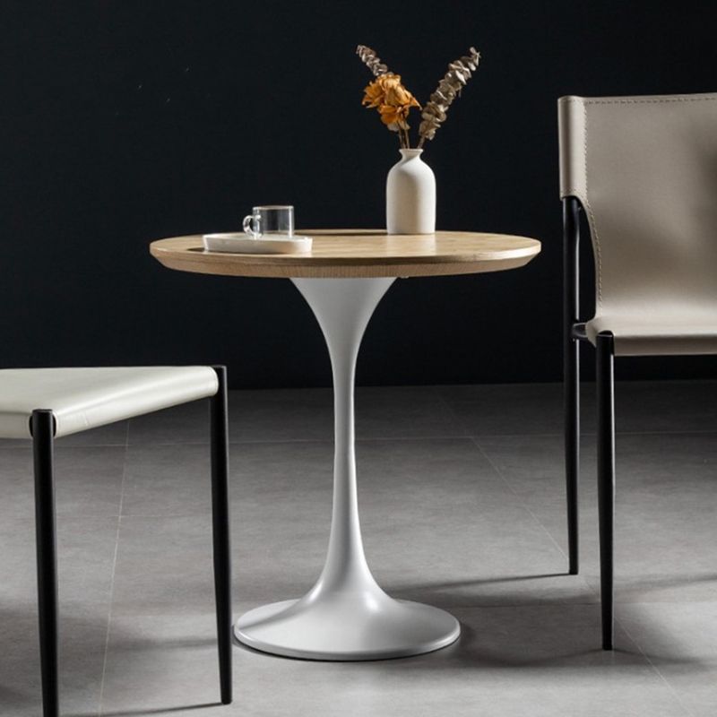Contemporary Round Dining Table Pine Solid Wood Table with Tulip Base for Home Kitchen Dinner