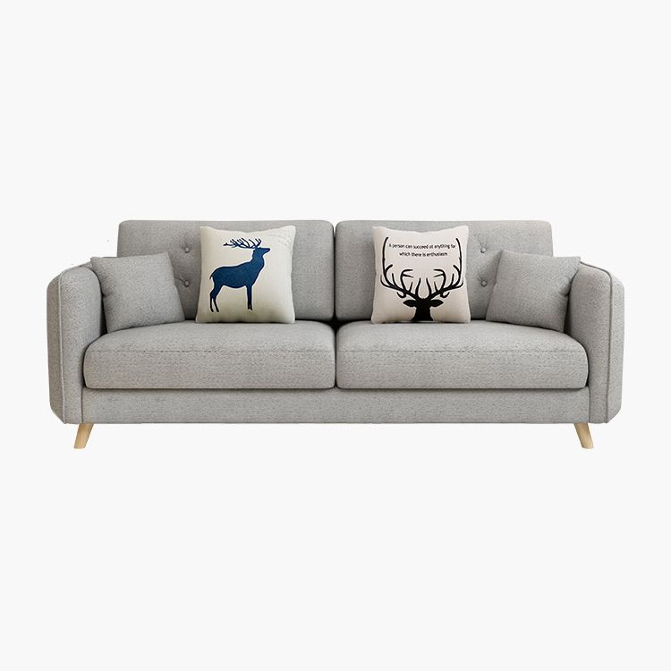 Tessuto grigio moderno/divano standard in pelle finta braccio quadrato di divano trapuntato