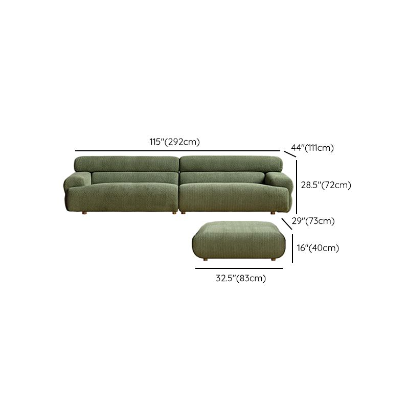 Tight Seat Foam Solid Color Wood Recessed Arm Sofa for Living Room