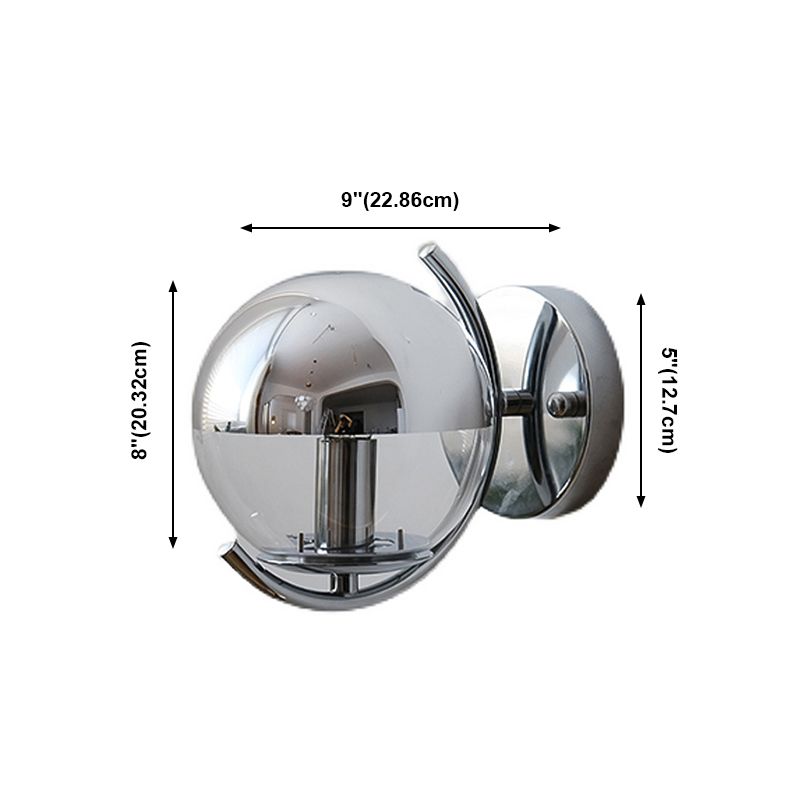Modern Style Orb Wall Mounted Lamps Glass 1 Light Wall Sconces