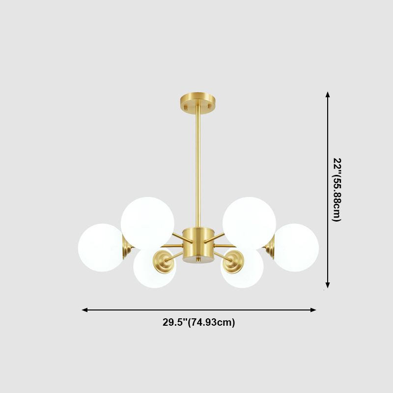 Lampe à lustre globe en laiton