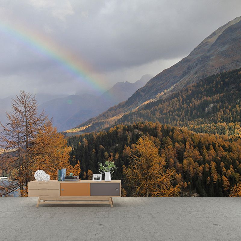 Huge Mountain Mural Wallpaper Mildew Resistant Sitting Room Decoration