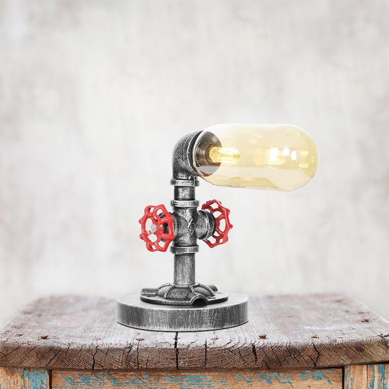 1/4/5-Bulb-Kapsel Schatten Tisch Liging Industrial Clear/Bernstein Glas Nachtlampe für Schlafzimmer