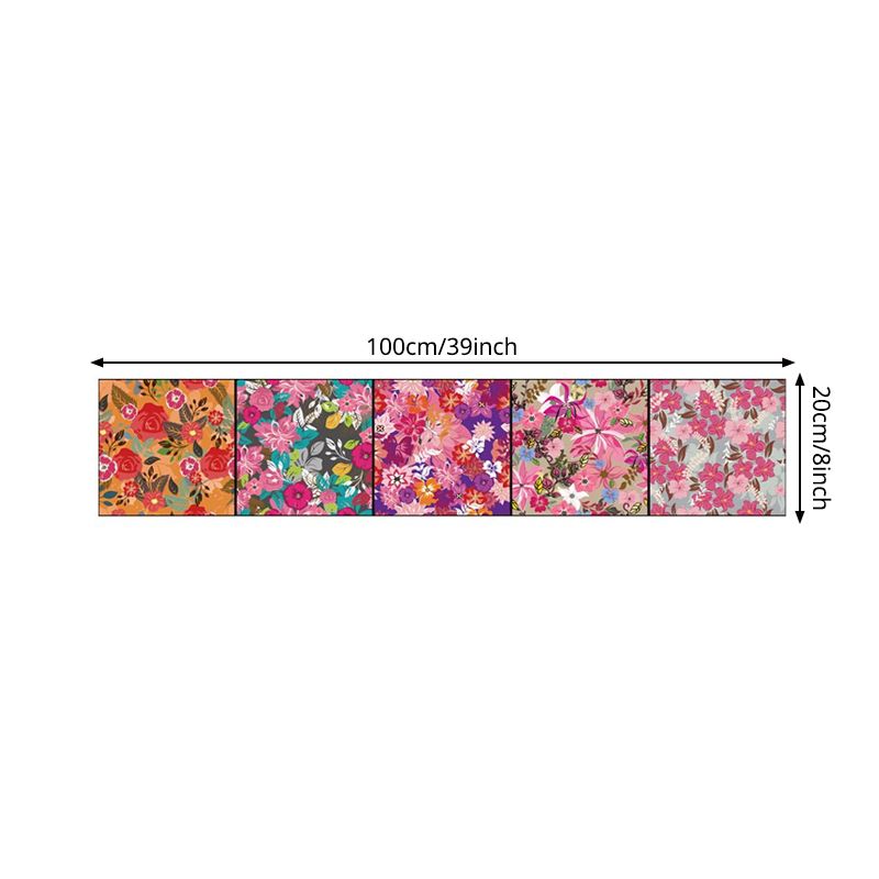 Pastoral Flowers Stick Wallpapers in Rose Red Countryside Wall Covering for Accent Wall
