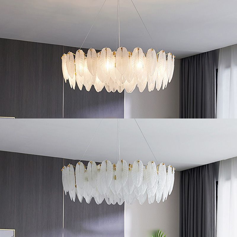 Circle Chandelier Light Fixture Designer Modern Simplicity Glass Pendant Lighting for Restaurant